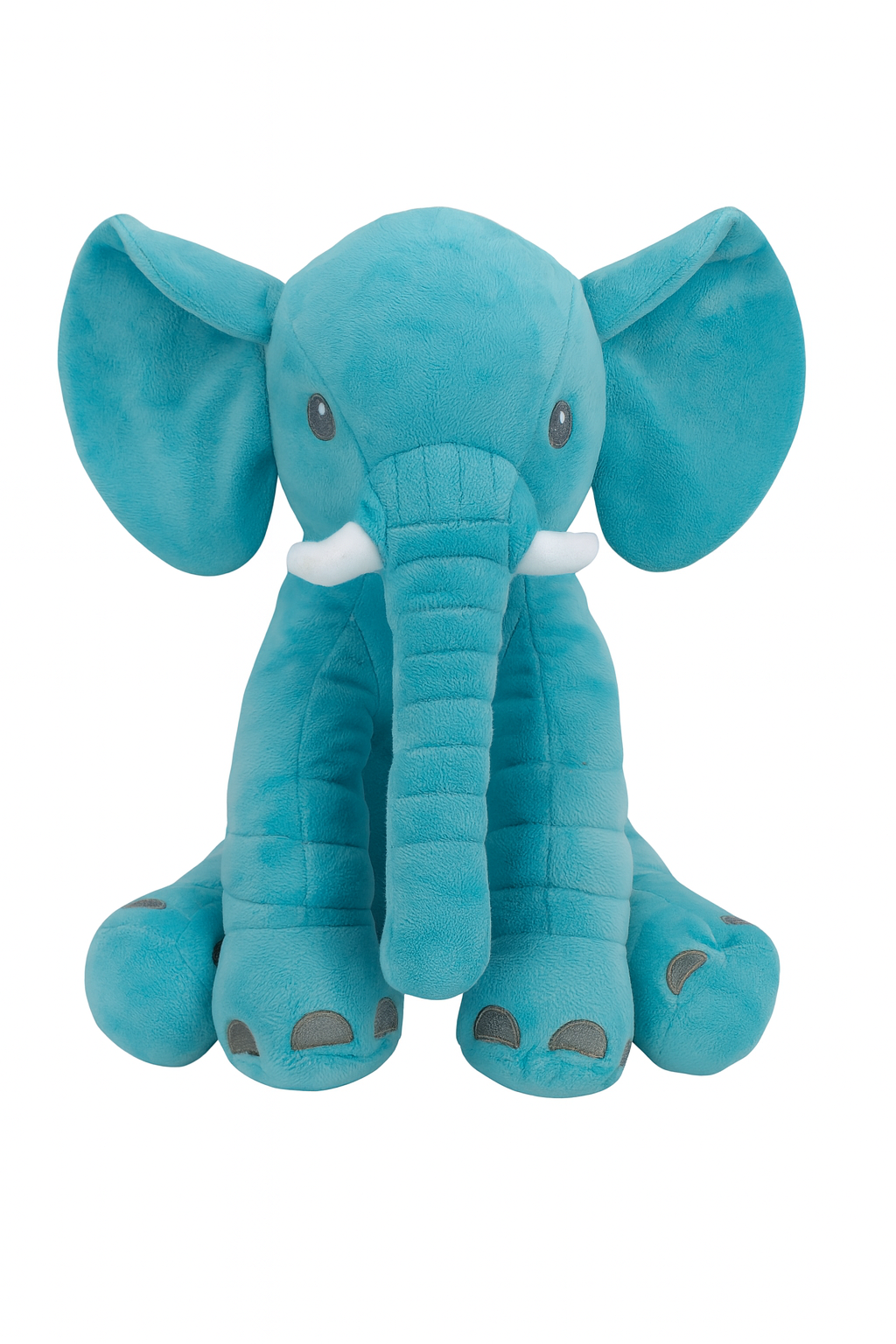 ELEFANTE DE APEGO PARA BEBÉS EN GRIS Y CELESTE