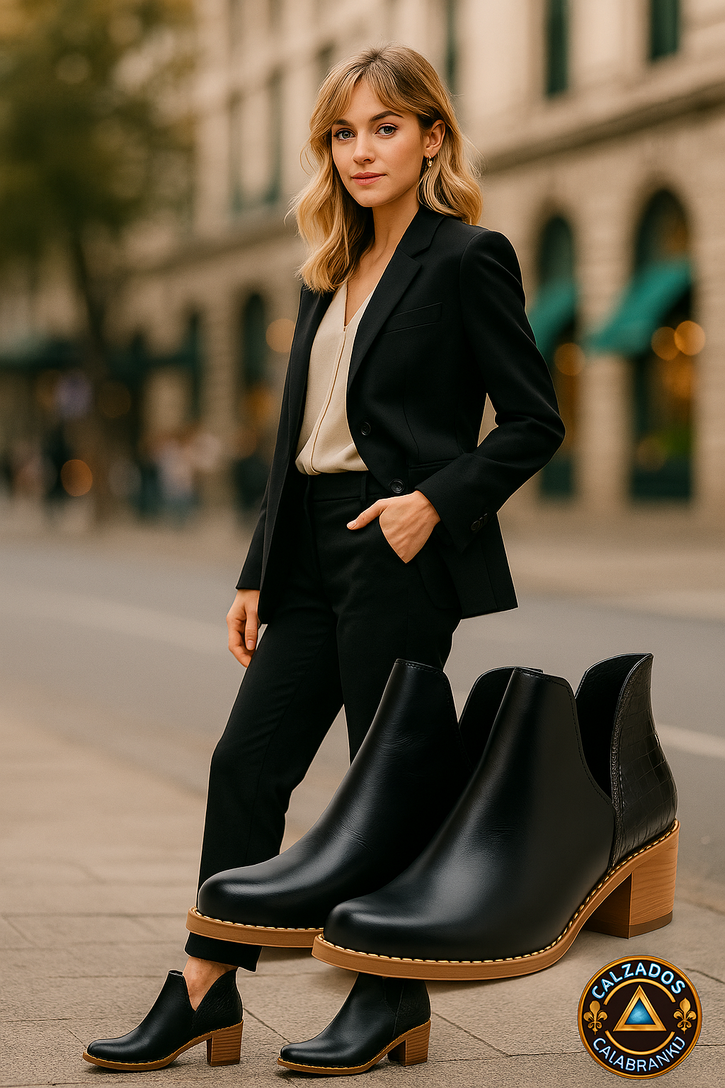 BOTINES CUERO NOIR-CHIC