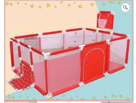 CORRAL DE JUEGOS PARA BEBÉS EN AZUL Y ROJO