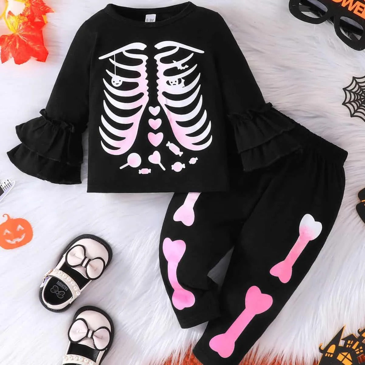 Conjunto de 2 piezas de esqueleto halloween