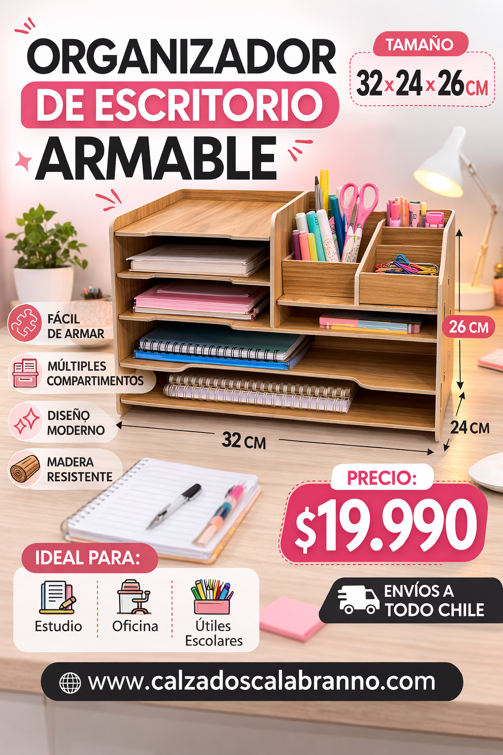 🗂️ ORGANIZADOR DE ESCRITORIO ARMABLE