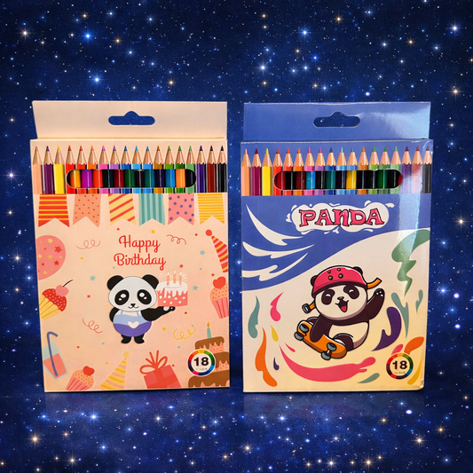 🎨 SET DE LÁPICES DE COLORES PANDA – 18 COLORES