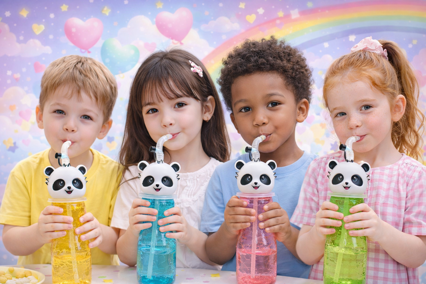 🐼 VASOS PANDA KAWAII CON BOMBILLA