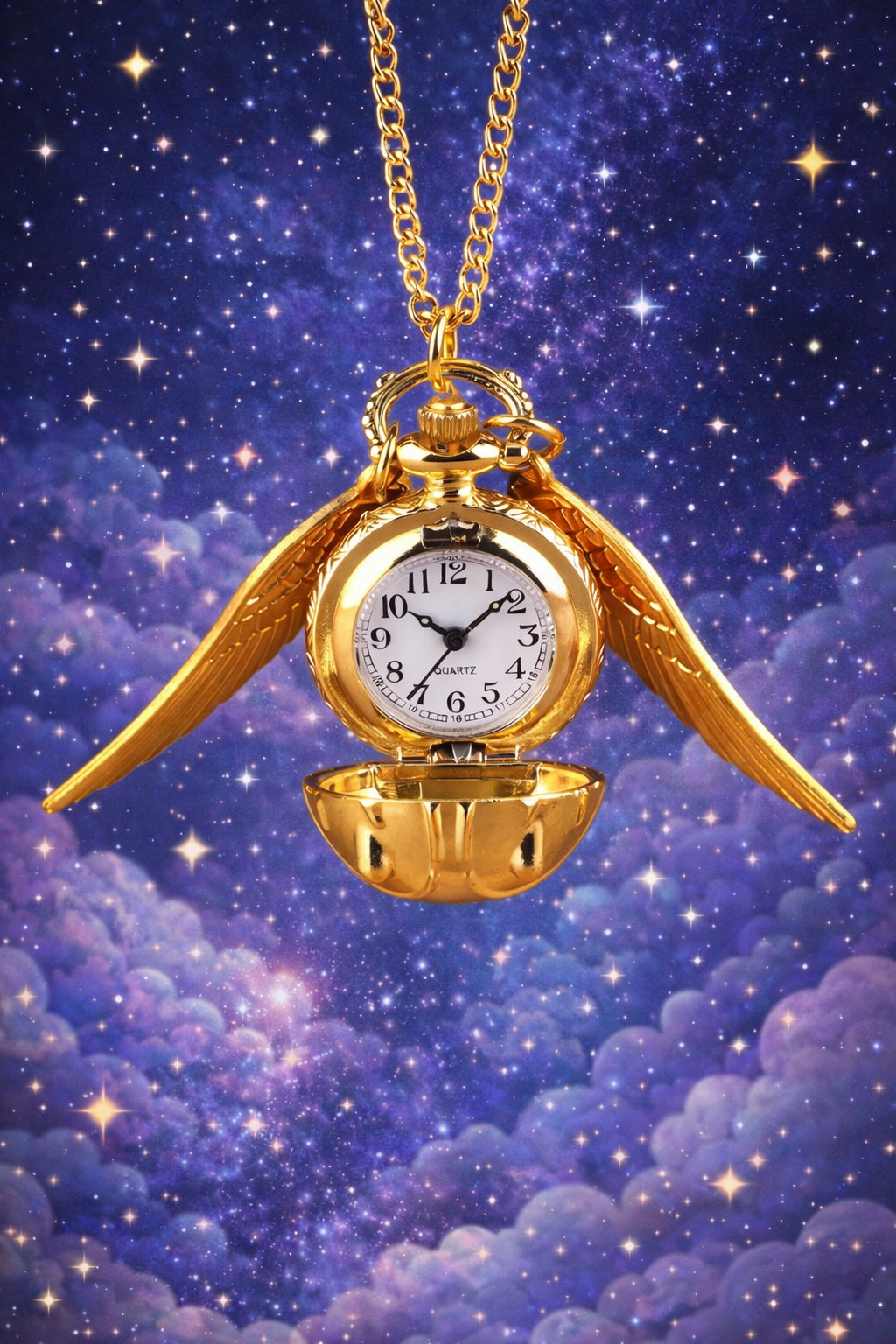 ✨ RELOJ SNITCH BOLSILLO ALAS DORADAS ESTILO HARRY POTTER