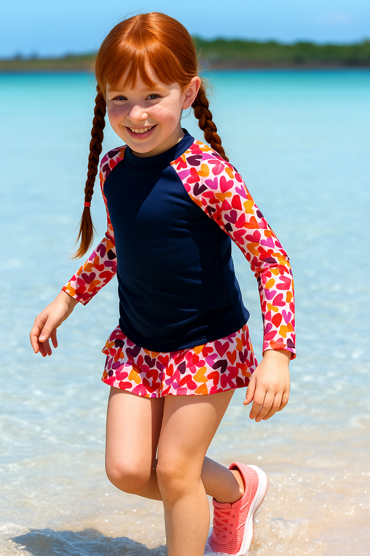 TRAJE DE  BAÑO CON MANGA LARGA NIÑA