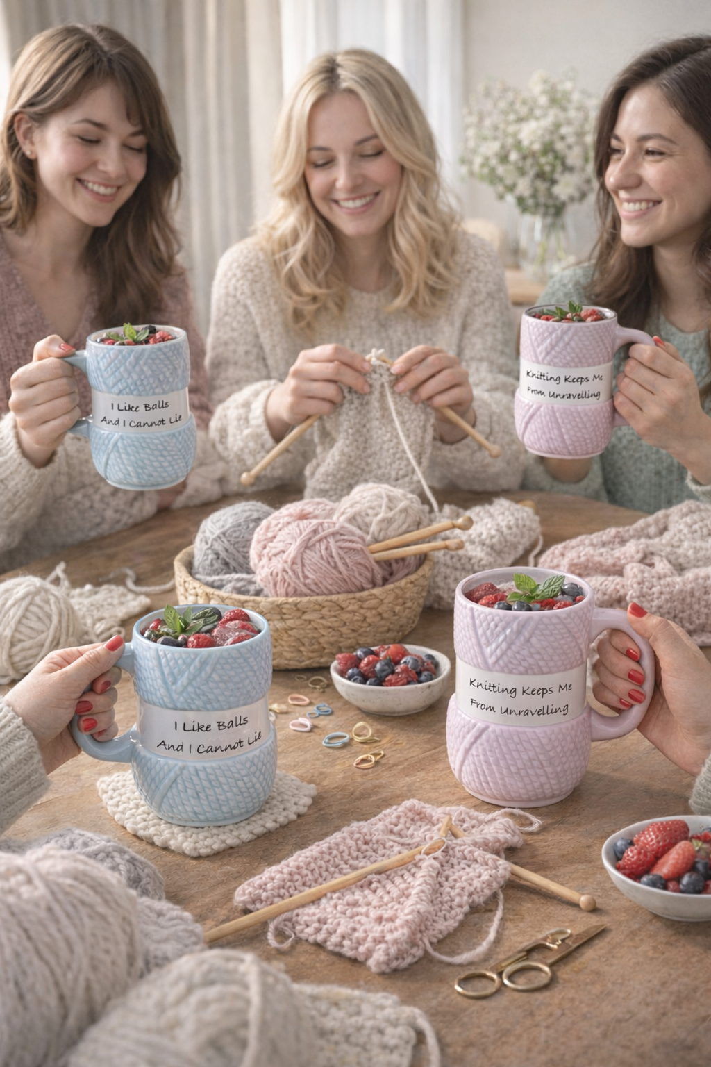 🧶 Tazones Premium Diseño Madeja de Lana 390ML – Elegantes y Únicos