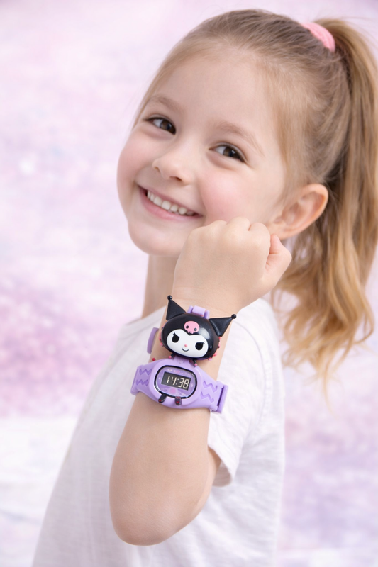 ⌚💜 Reloj Infantil Kawaii todo el estilo de Kuromi con Luz – Diseño 3D