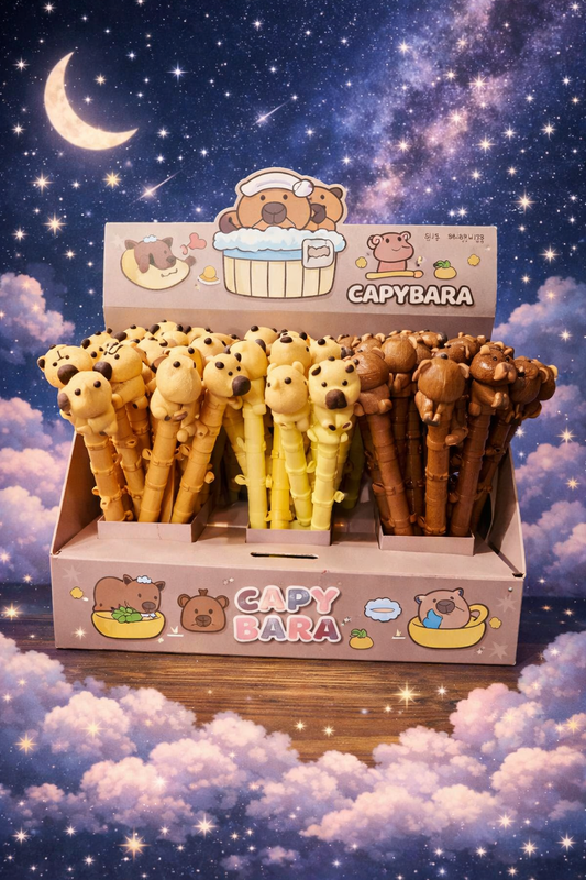 🌙✨ Lápices  Tinta Gel Capibara Kawaii ✨🐹