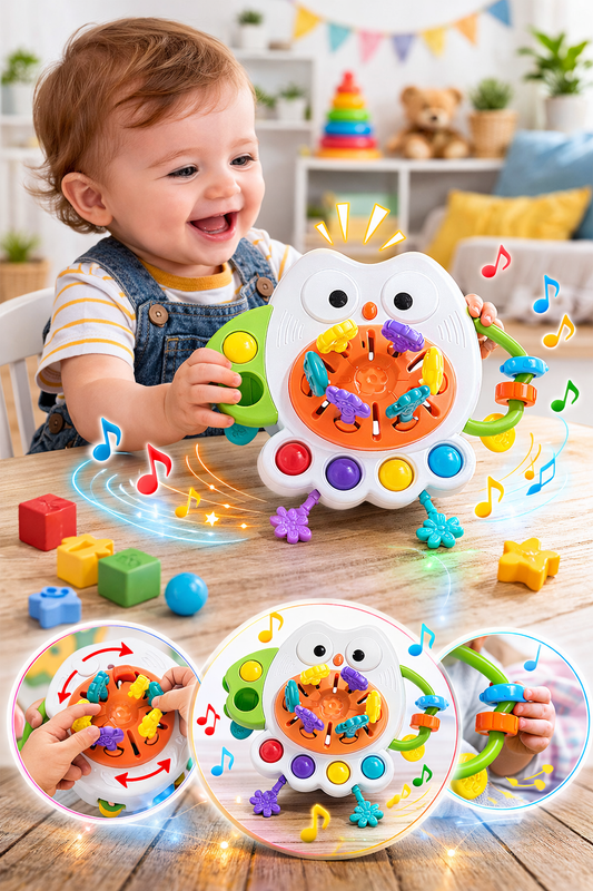 🦉 JUGUETE DIDÁCTICO SENSORIAL BÚHO PARA BEBÉ