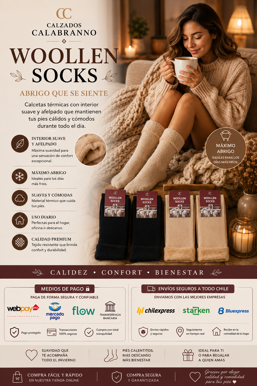 CALCETAS TÉRMICAS WOOLLEN SOCKS INTERIOR POLAR
