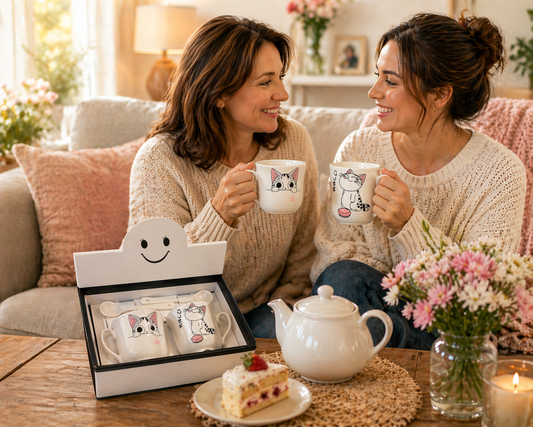 🐱☕ SET DE TAZAS GATITOS + CUCHARAS ✨