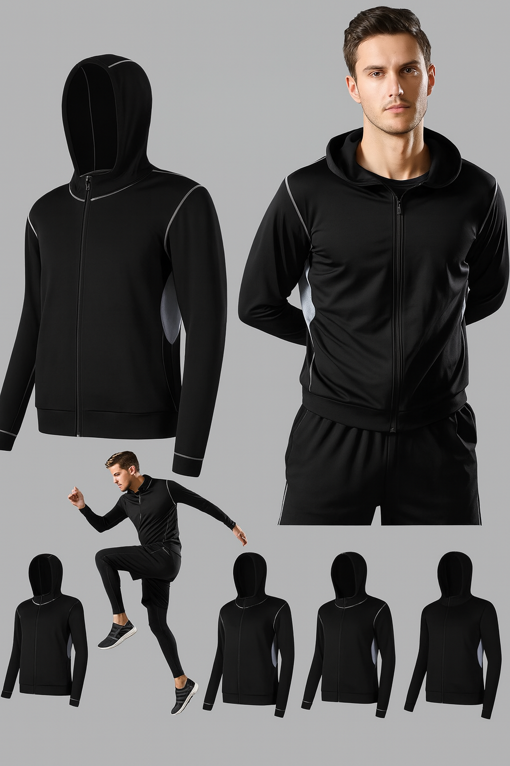 CHAQUETA DEPORTIVA HOMBRE COLORES BLACK AND GRAY