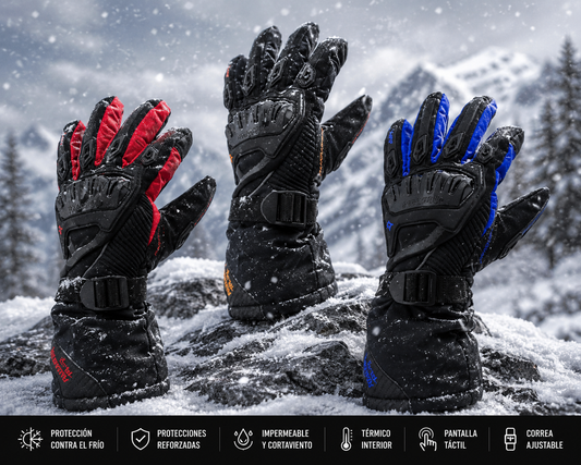 GUANTES AXE WP-02 PARA MOTO E INVIERNO CON PROTECCIONES Y SISTEMA TOUCH