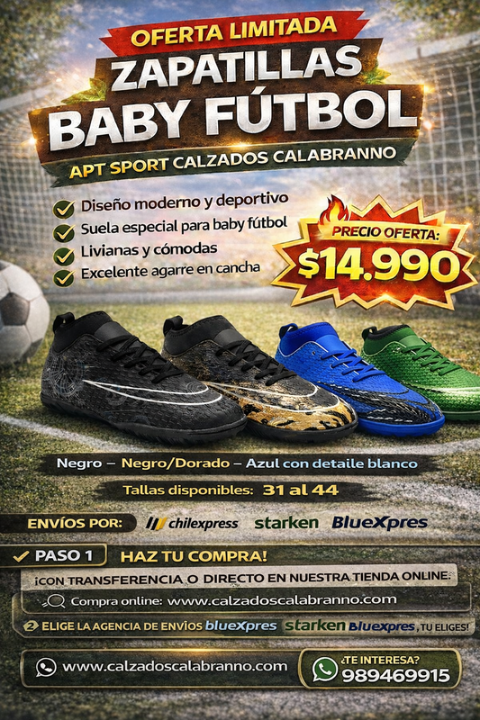 ⚽🔥 ZAPATILLAS BABY FÚTBOL APT SPORT