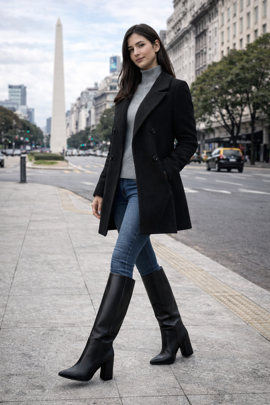 🖤 Botas Altas de Ecocuero Premium – Elegancia Urbana Internacional