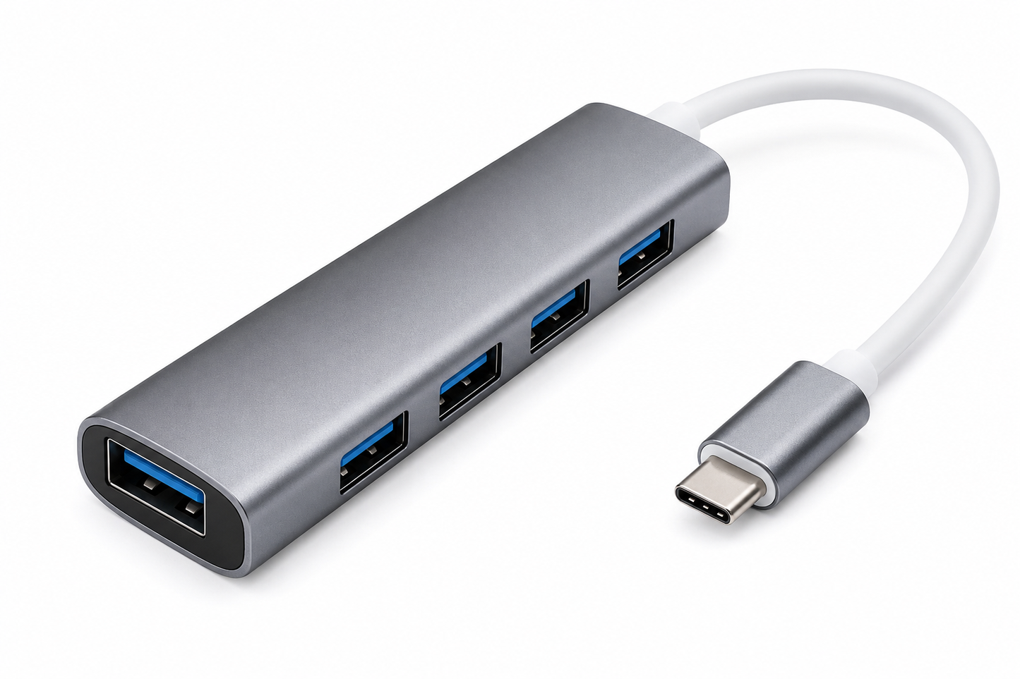 HUB TYPE-C 4 PUERTOS USB 3.0 EN ALUMINIO PREMIUM