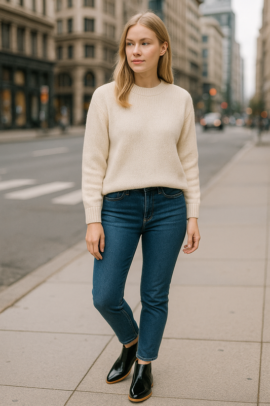 Babucha caña de cuero  Black Classic