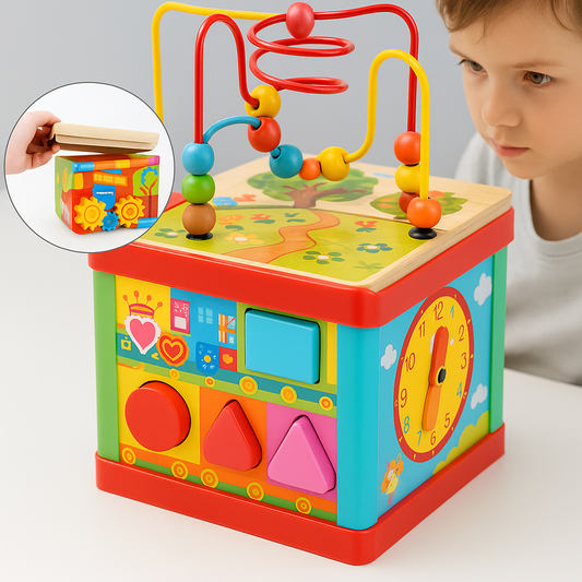CUBO DIDACTICO  5 JUEGOS EN 1.