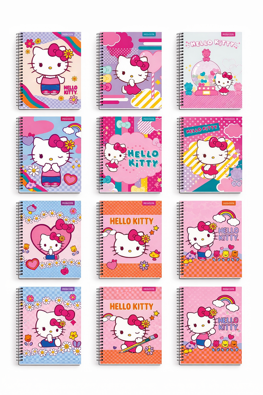 📒💖 Cuaderno Anillado Hello Kitty – Diseño Surtido | Ideal para Clases y Apuntes