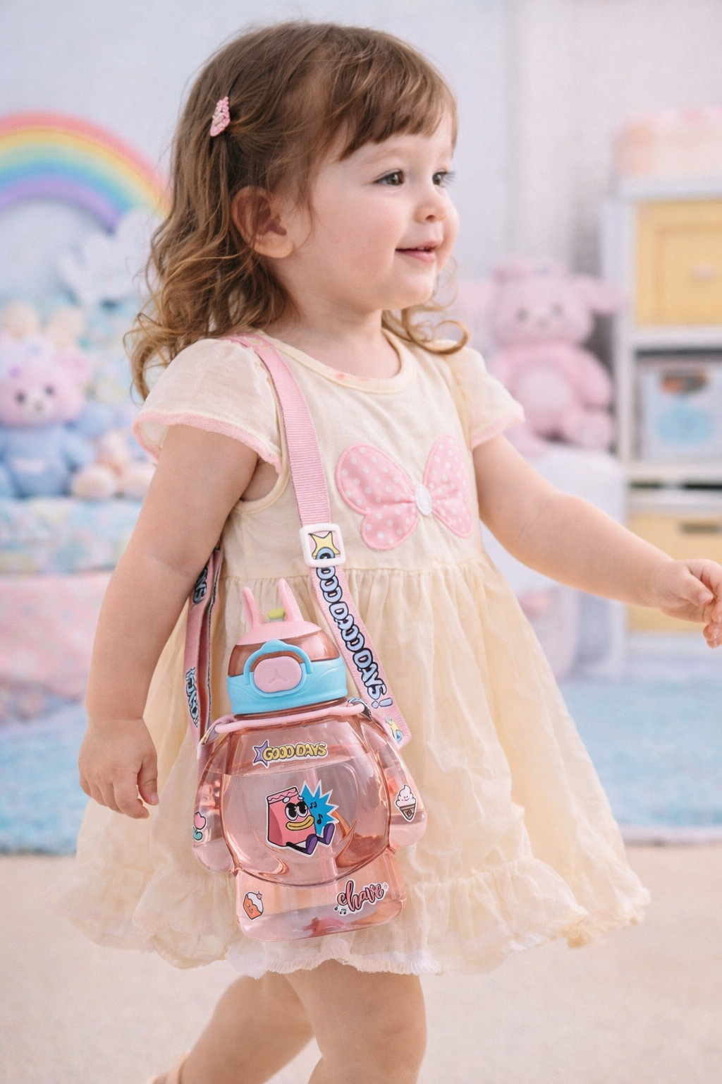 VASO CON OREJITAS Y CORREA BEBÉS Y NIÑOS 650 ML