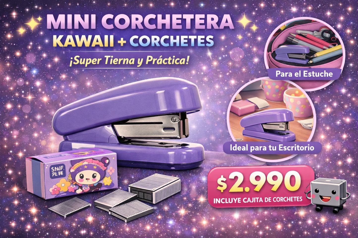 ✨ MINI CORCHETERA KAWAII + CORCHETES ✨