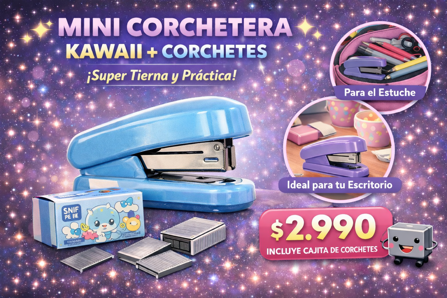 ✨ MINI CORCHETERA KAWAII + CORCHETES ✨