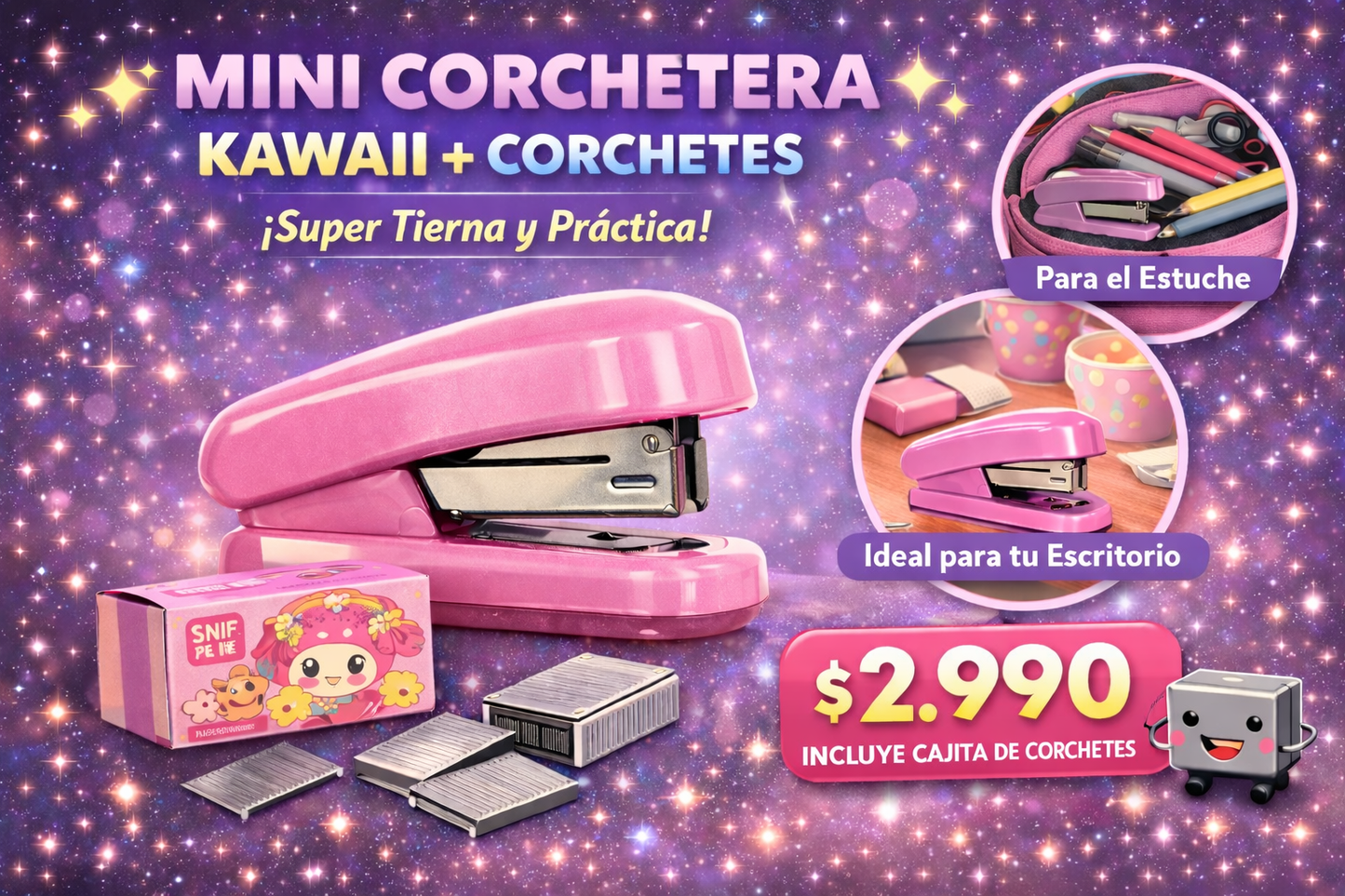 ✨ MINI CORCHETERA KAWAII + CORCHETES ✨