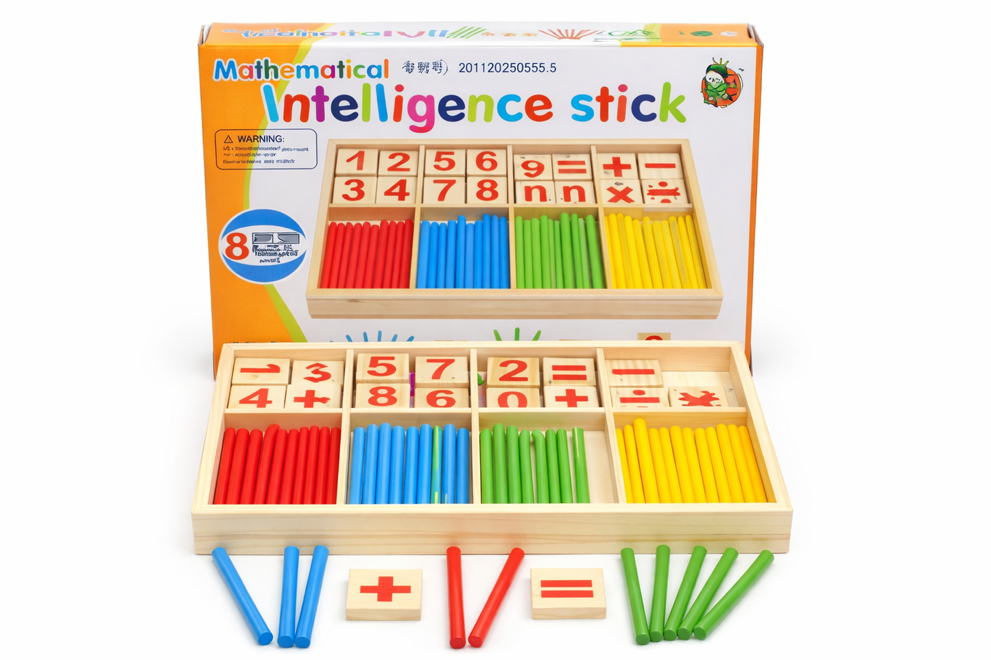 🧮 Barras Didácticas de Matemáticas en Madera – Juego Educativo Montessori