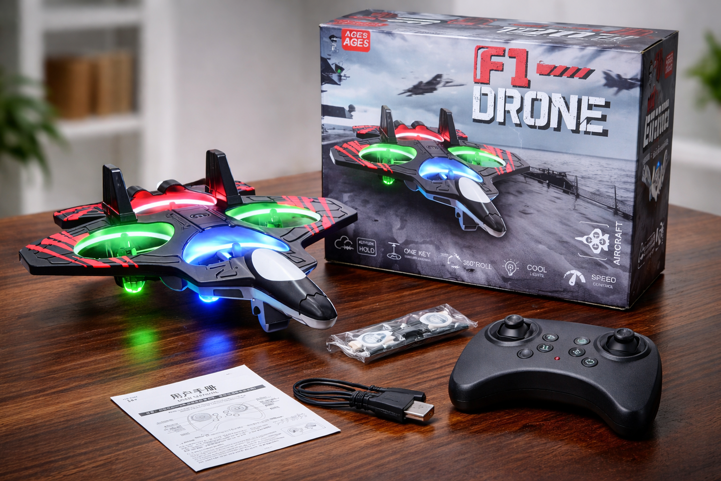 🚀 DRON F11 AIRCRAFT CON LUCES LED
