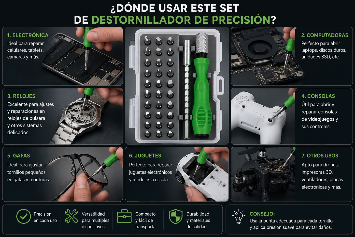 DESTORNILLADOR DE PRECISIÓN 32 EN 1 MULTIFUNCIÓN CON ESTUCHE PVC