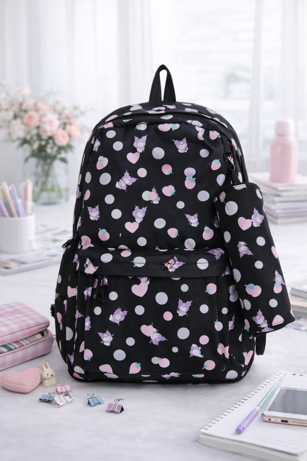 MOCHILA ESCOLAR KUROMI KAWAII