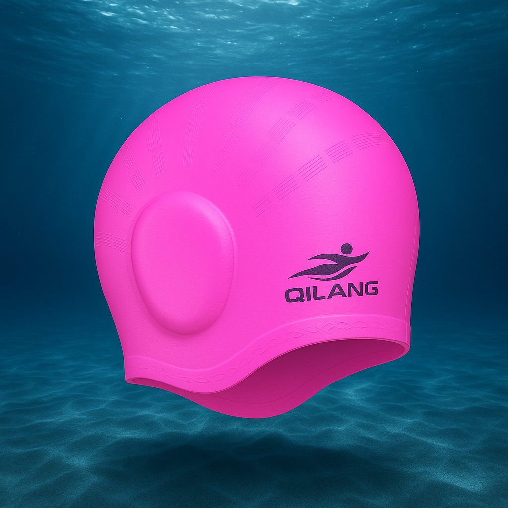 GORROS DE NATACION CON PROTECTOR DE OREJAS NIÑOS Y ADULTOS.