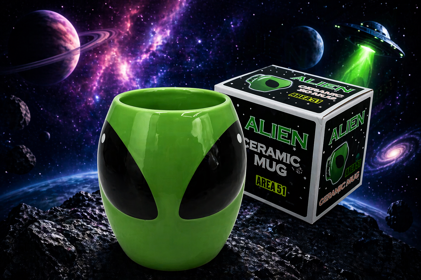 👽✨ TAZÓN ALIEN CERÁMICO 390 ML – DISEÑO ÚNICO ✨