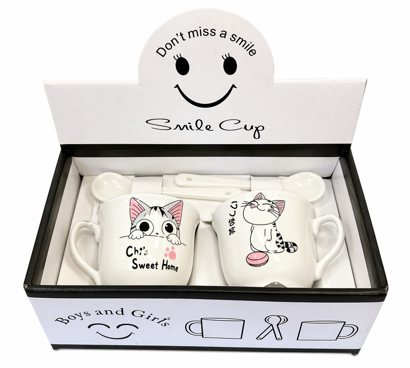 🐱☕ SET DE TAZAS GATITOS + CUCHARAS ✨
