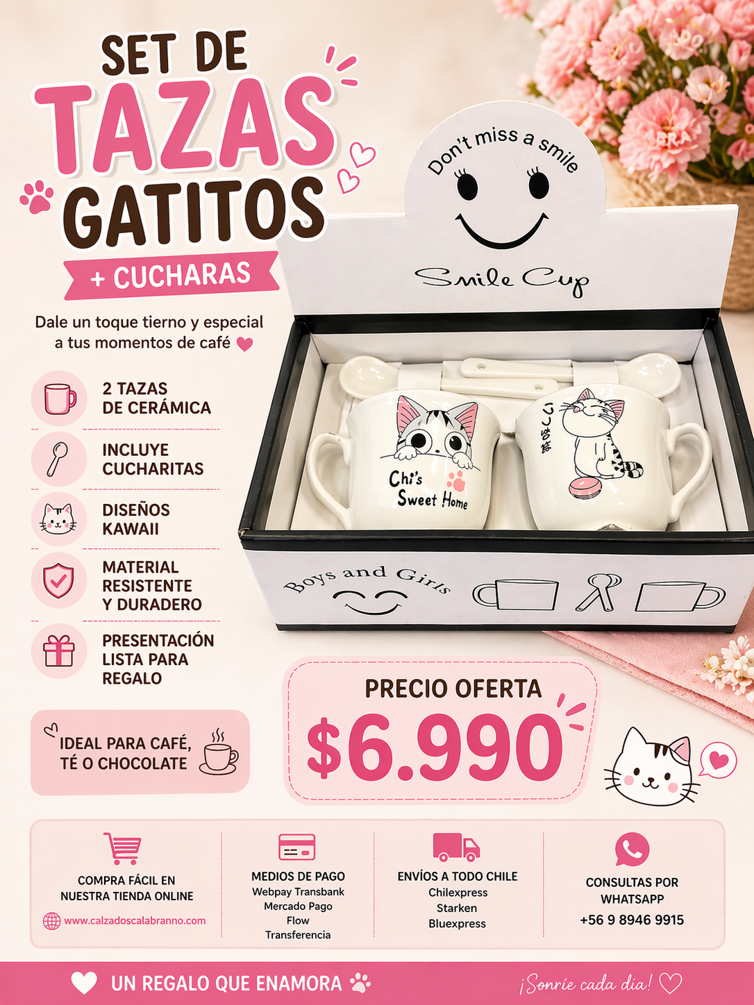 🐱☕ SET DE TAZAS GATITOS + CUCHARAS ✨