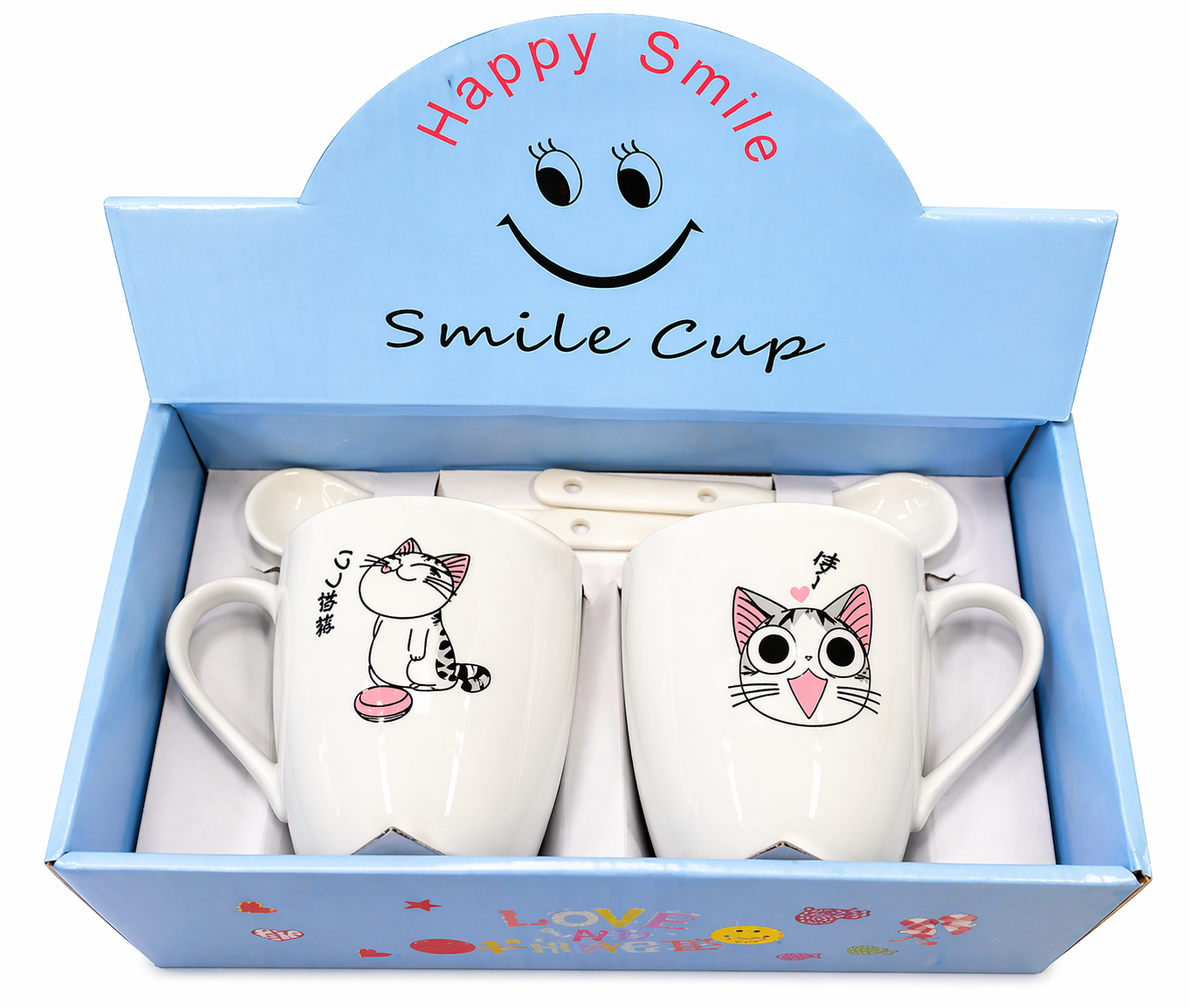 🐱☕ SET DE TAZAS GATITOS + CUCHARAS (2 PCS) ✨