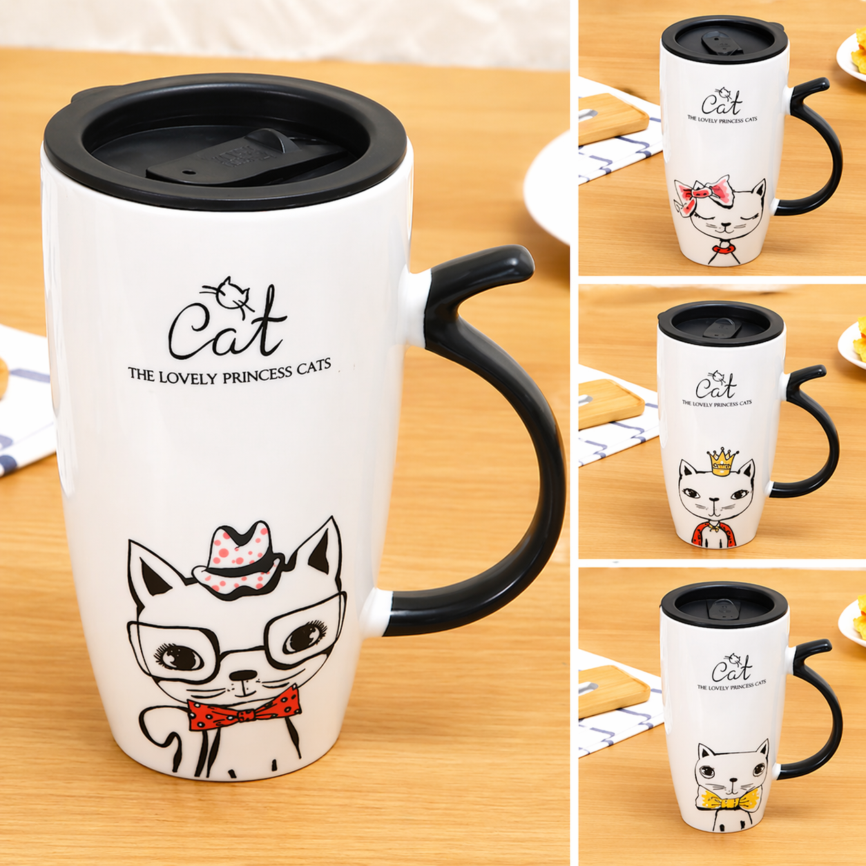🐱☕ TAZÓN TÉRMICO GATITOS 350 ML CON TAPA ✨