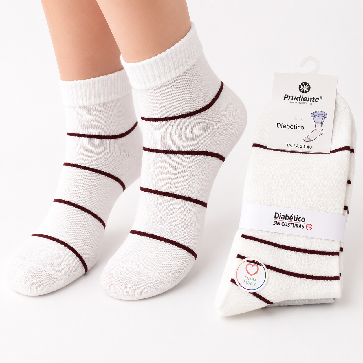 CALCETINES PARA DIABETES MUJER TALLA 34 A 40 | SUAVES Y CÓMODOS SIN COSTURAS MOLESTAS