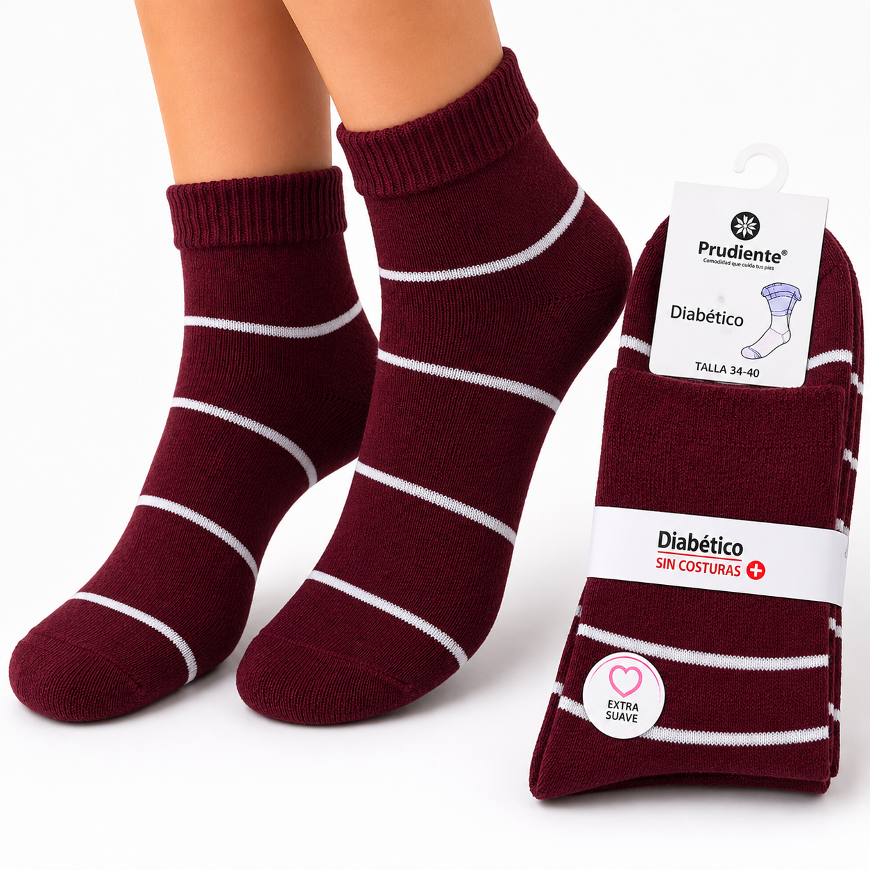 CALCETINES PARA DIABETES MUJER TALLA 34 A 40 | SUAVES Y CÓMODOS SIN COSTURAS MOLESTAS