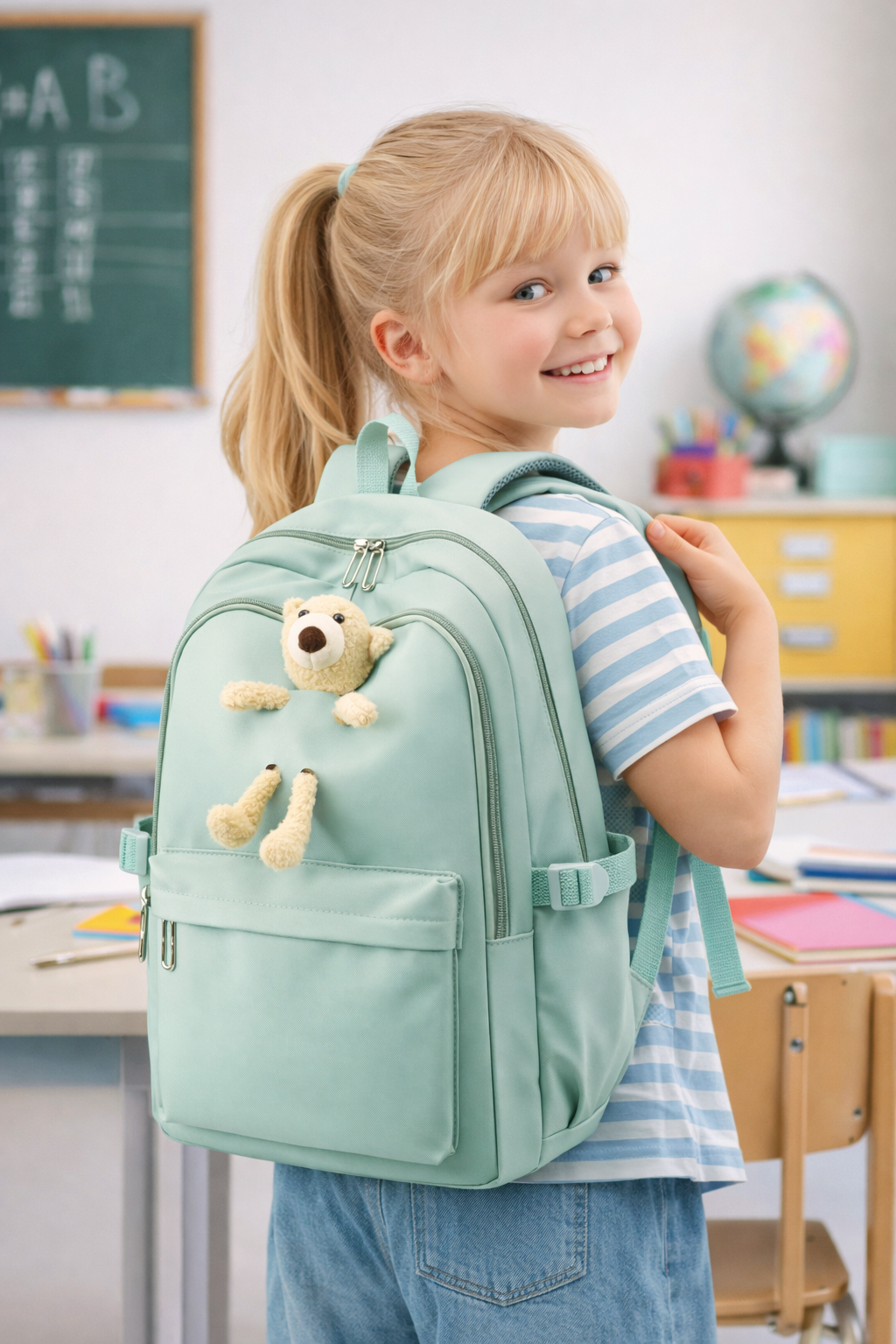 MOCHILA ESCOLAR CON OSITO NIÑAS