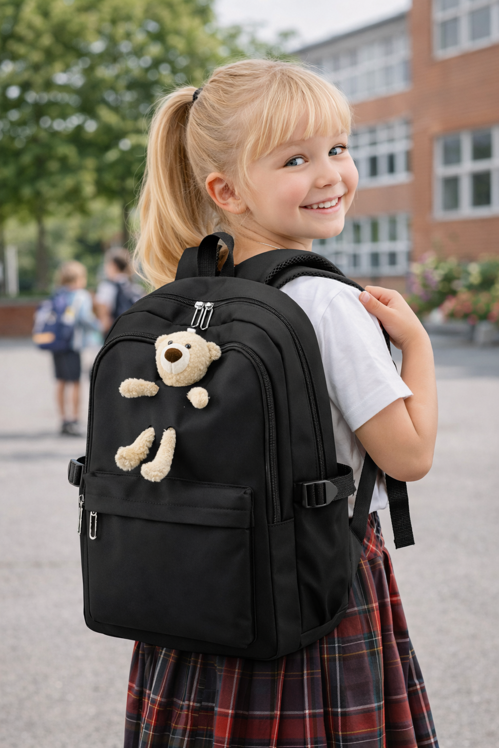 MOCHILA ESCOLAR CON OSITO NIÑAS