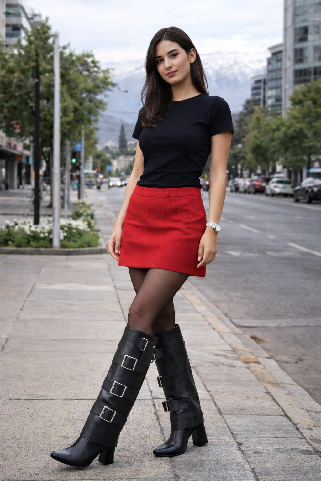 🖤 Botas Altas de Ecocuero con Hebillas – Estilo Urbano Premium