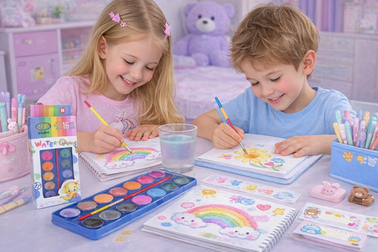 🎨 ACUARELAS ESCOLARES 16 COLORES CON PINCEL