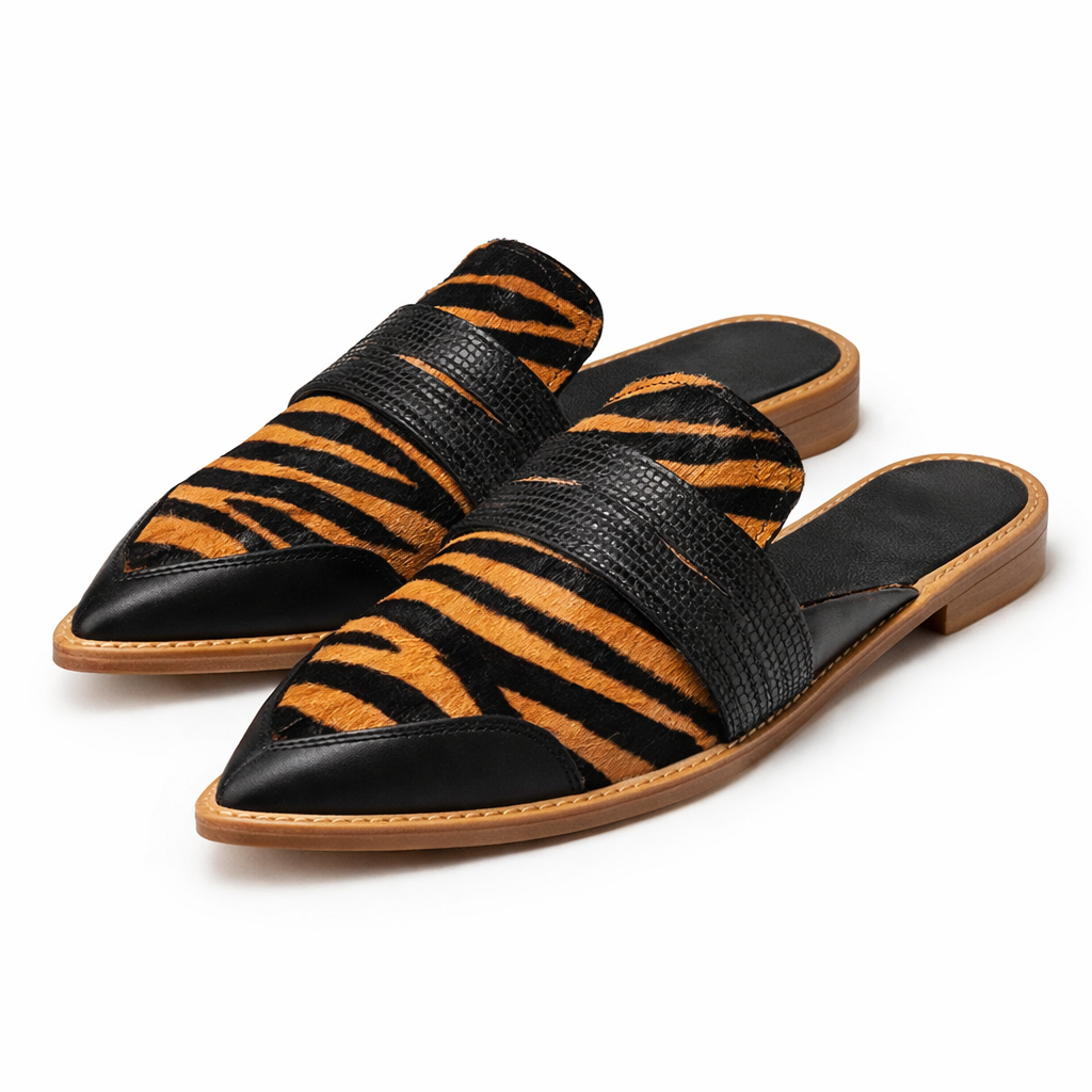 🐆 Puntillas de Cuero Hechas a Mano – Diseño Animal Print Exclusivo