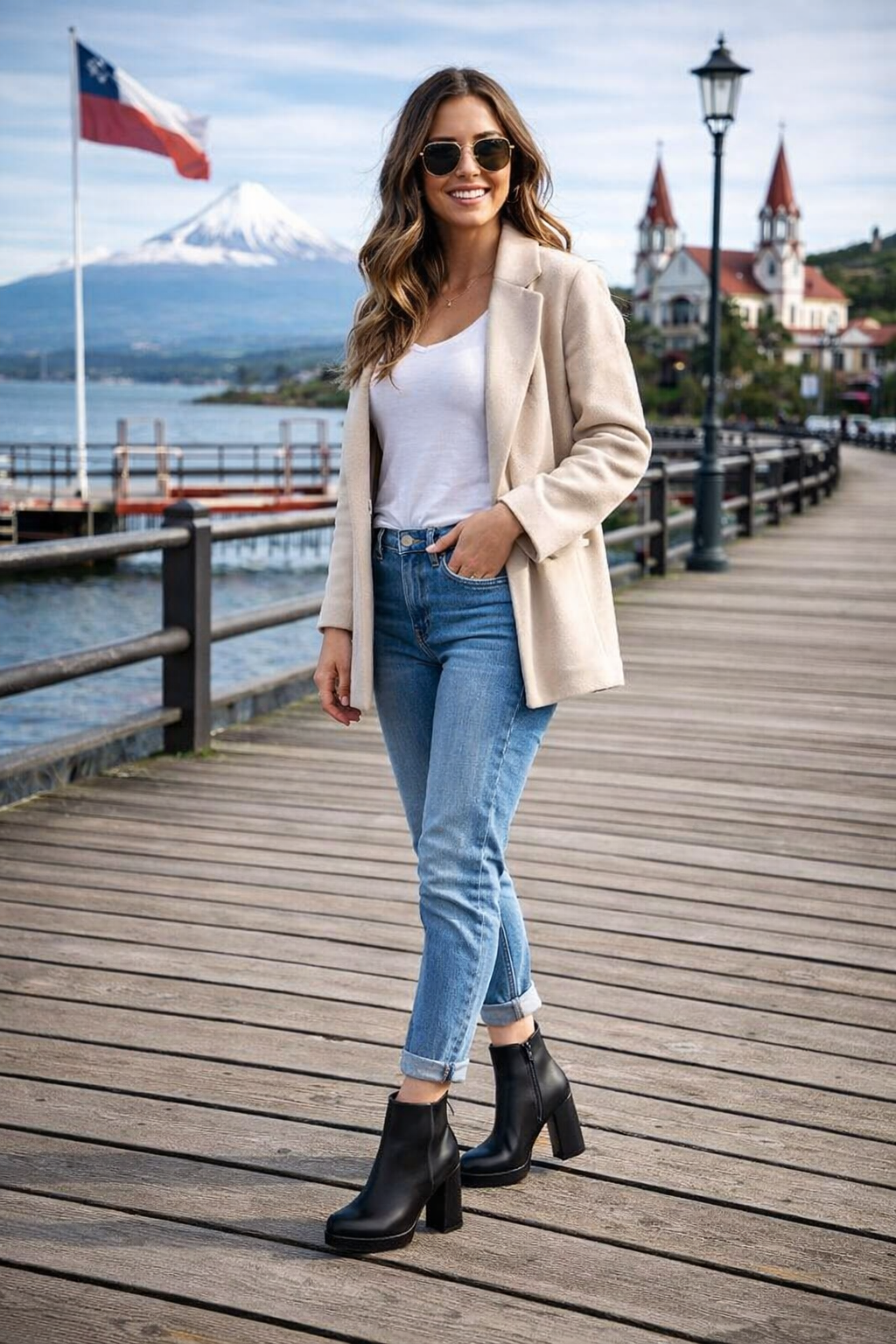 🤍🖤 Botines Plataforma Mujer – Blanco y Negro