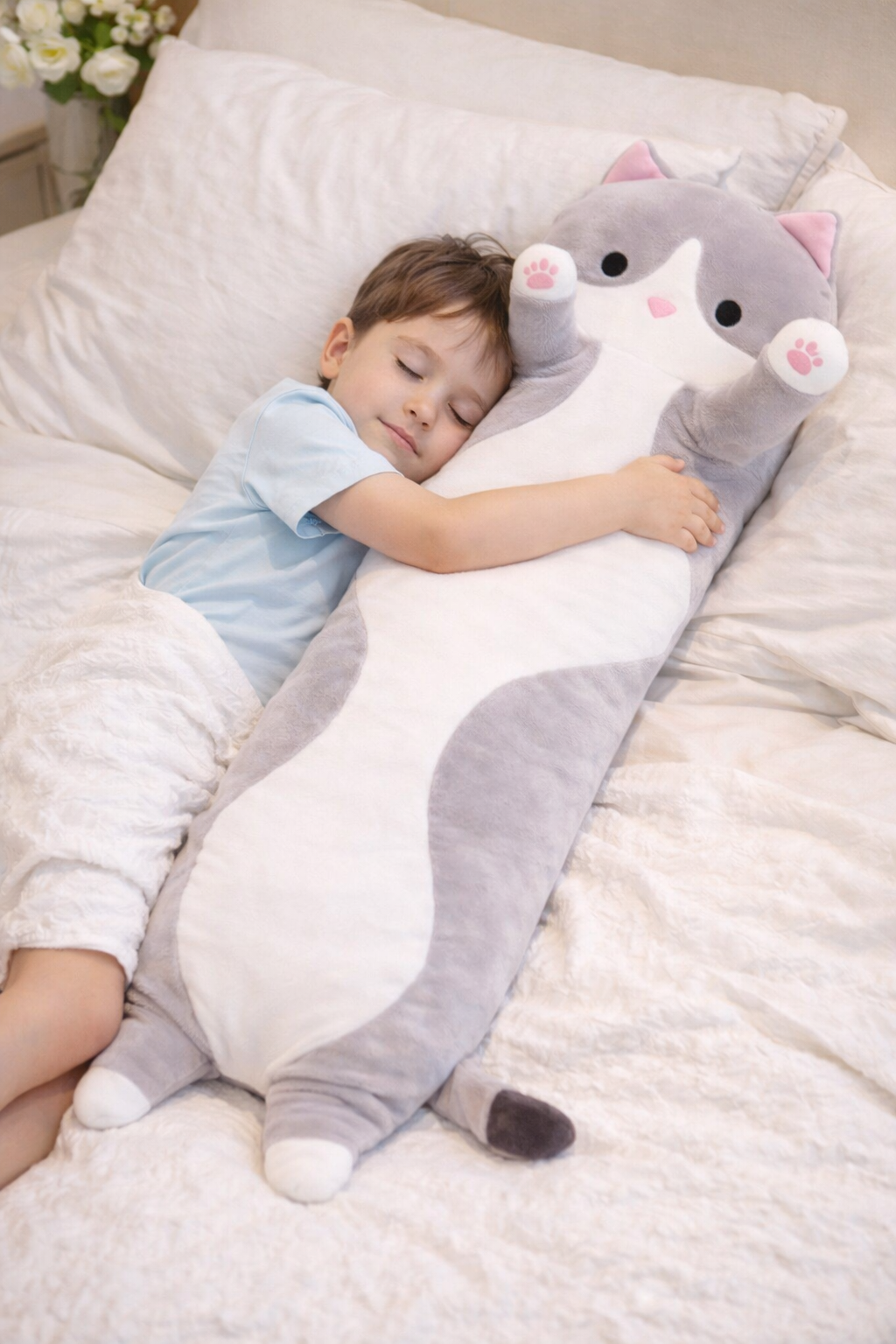 🐱💖 – Almohada Gato Kawaii Suave y Tierno para Dormir y Relajarse