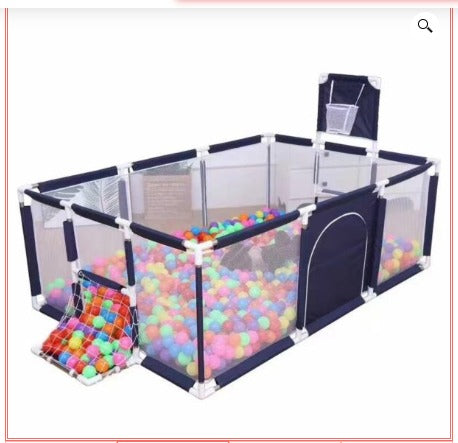 CORRAL DE  JUEGOS PARA BEBÉS EN AZUL Y ROJO