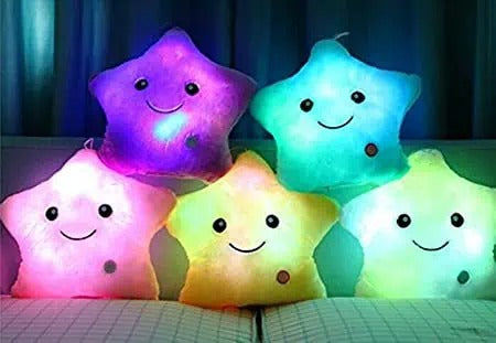 COJIN PELUCHE SUAVE LUMINOSO ESTRELLA 5 COLORES