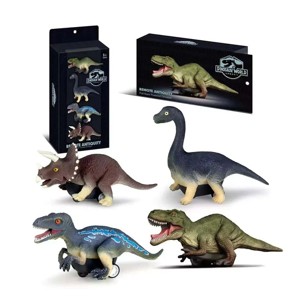 JUGUETES SET DE 4 DINOSAURIOS CON RUEDAS