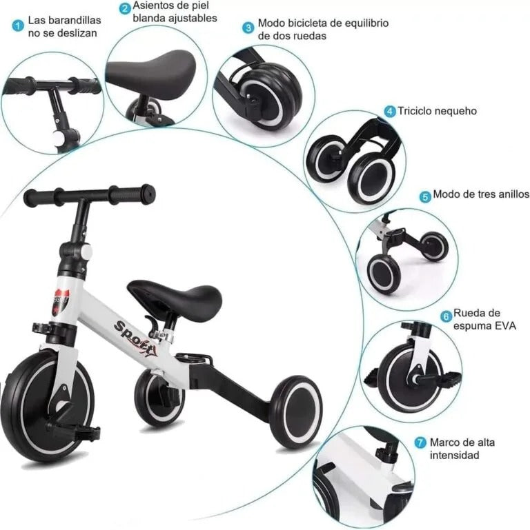 TRICICLO CON PEDALES NIÑOS Y NIÑAS